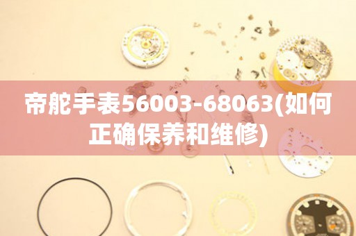 帝舵手表56003-68063(如何正确保养和维修)