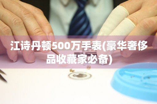 江诗丹顿500万手表(豪华奢侈品收藏家必备)