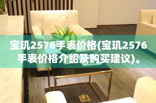 宝玑2576手表价格(宝玑2576手表价格介绍及购买建议)。