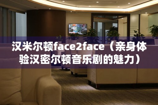 汉米尔顿face2face（亲身体验汉密尔顿音乐剧的魅力）